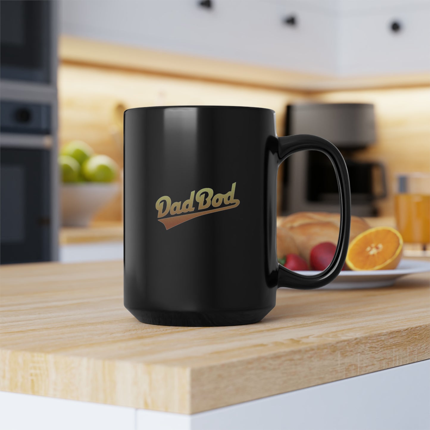 Dad Bod Black Mug, 15oz