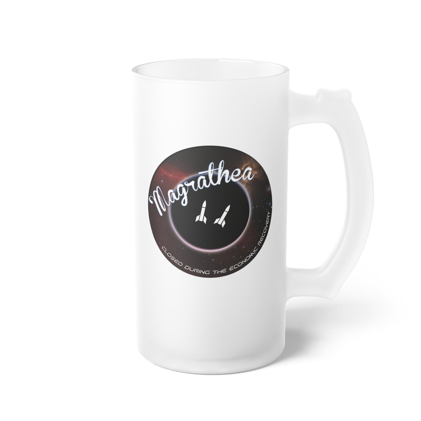 Magrathea - Closed During the Economic Recovery - Frosted Glass Beer Mug