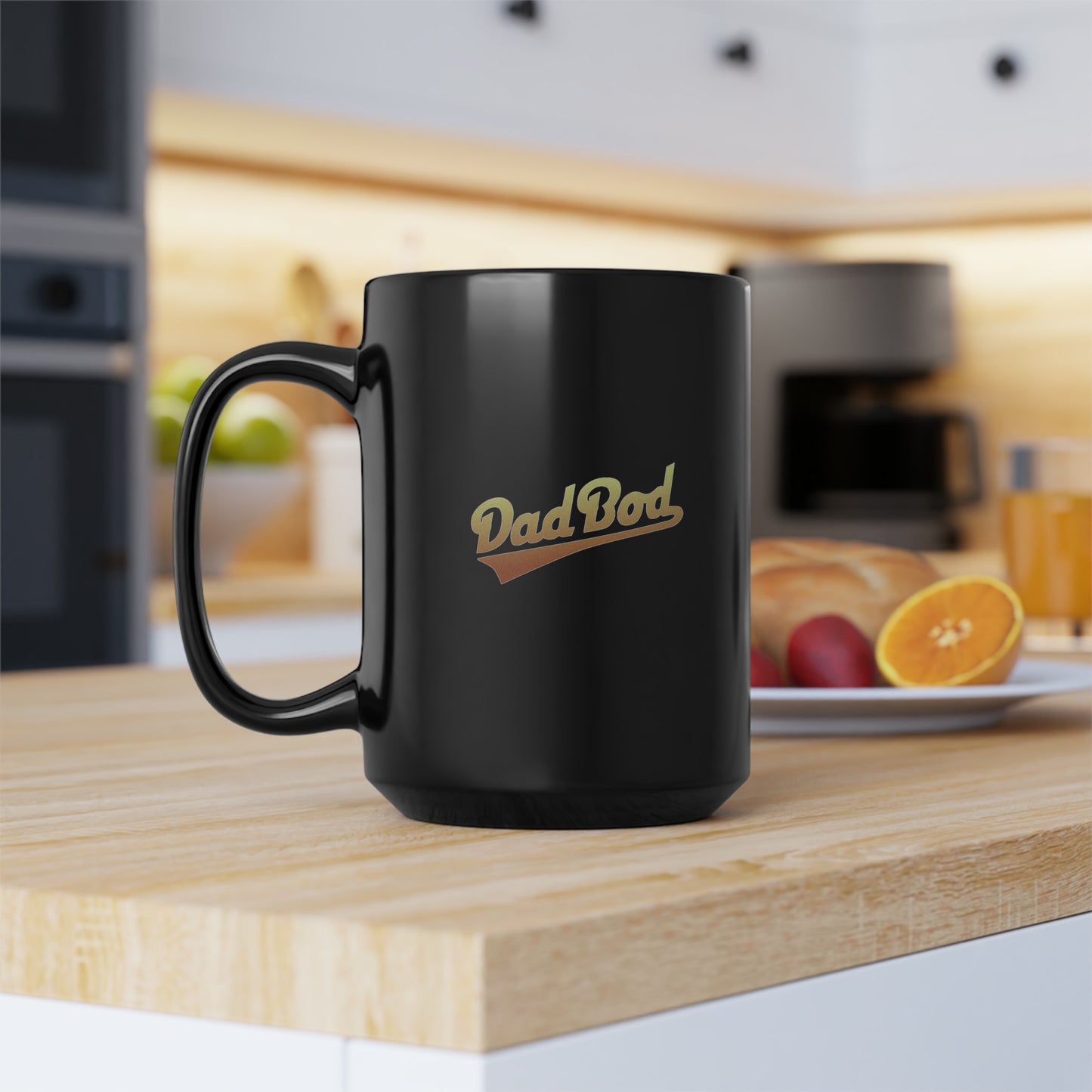 Dad Bod Black Mug, 15oz