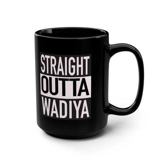 Straight Outta Wadiya Black Mug, 15oz