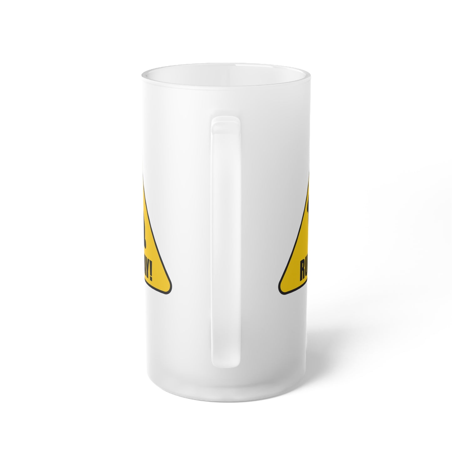 Run Away! Frosted Glass Beer Mug