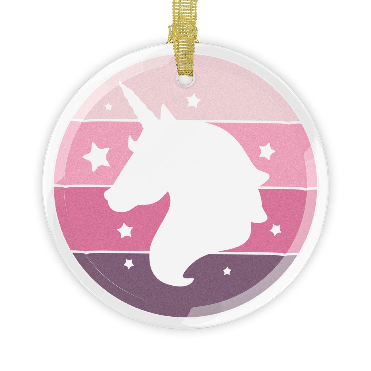 Pastel Unicorn Silhouette Glass Ornaments