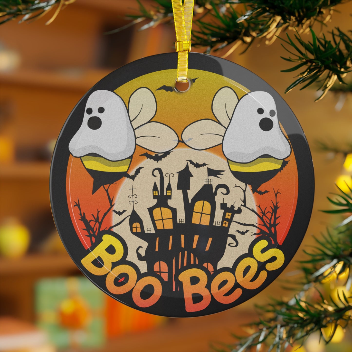 Boo Bees Glass Ornaments