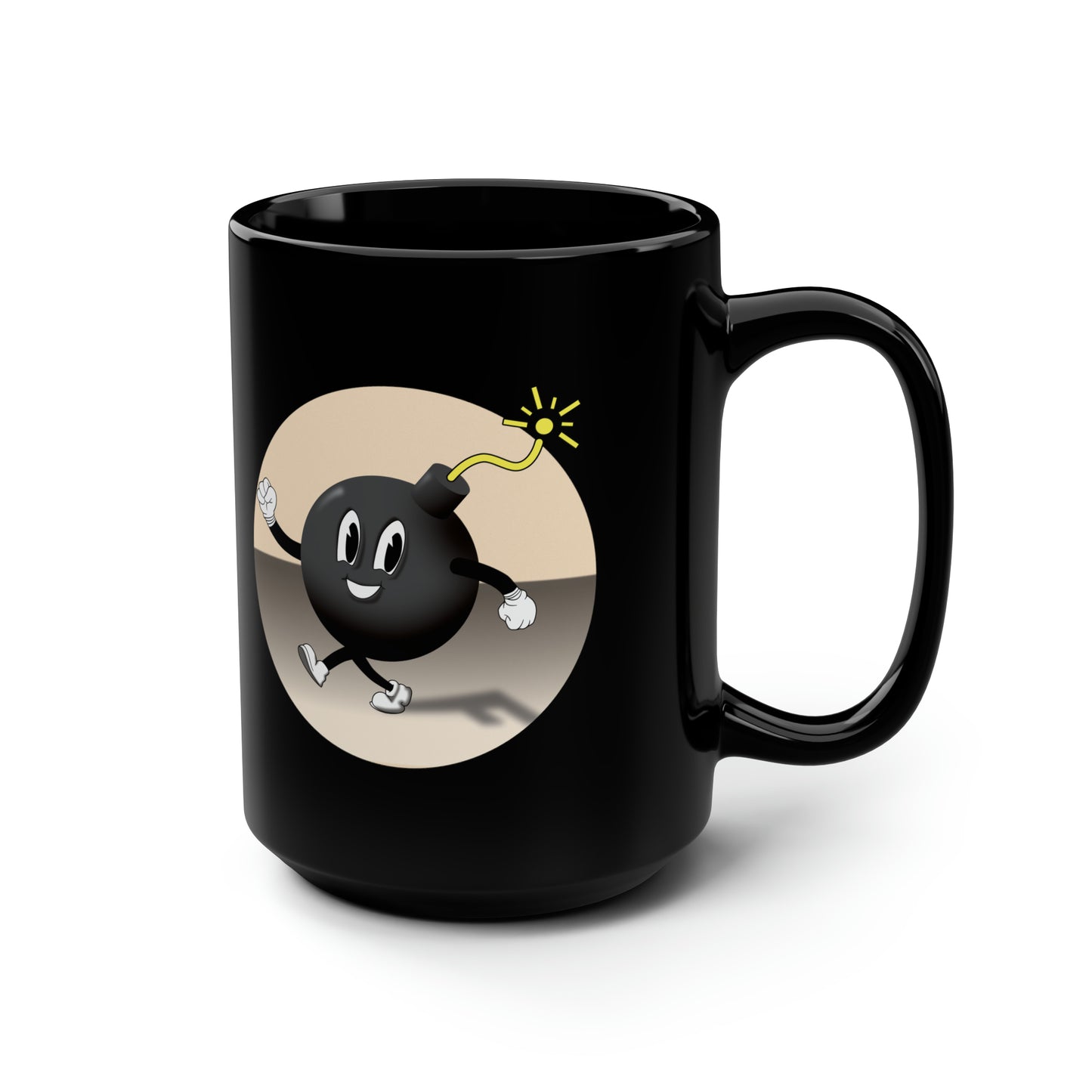 Happy F -Bomb Black Mug, 15oz