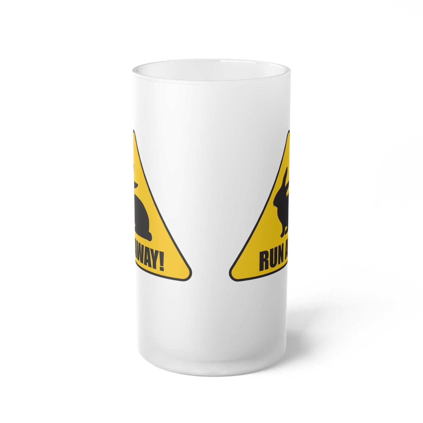 Run Away! Frosted Glass Beer Mug