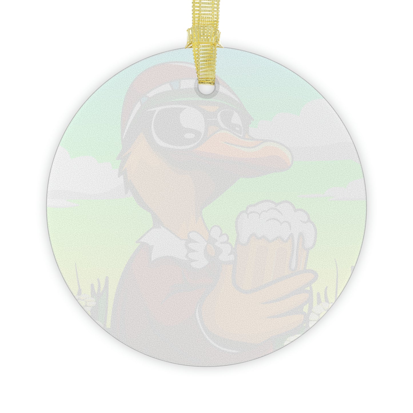 Beer Duck Glass Ornaments