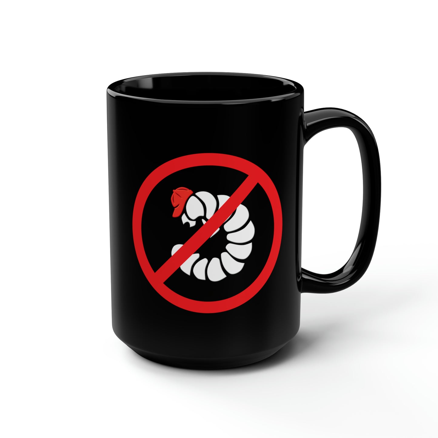 No Maggots Black Mug, 15oz