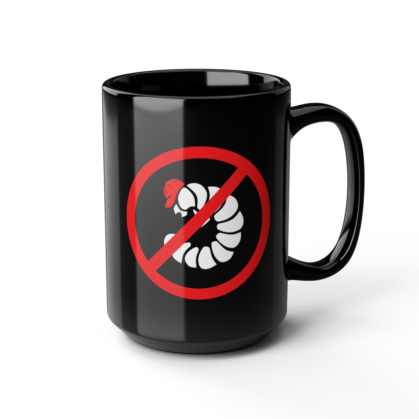 No Maggots Black Mug, 15oz