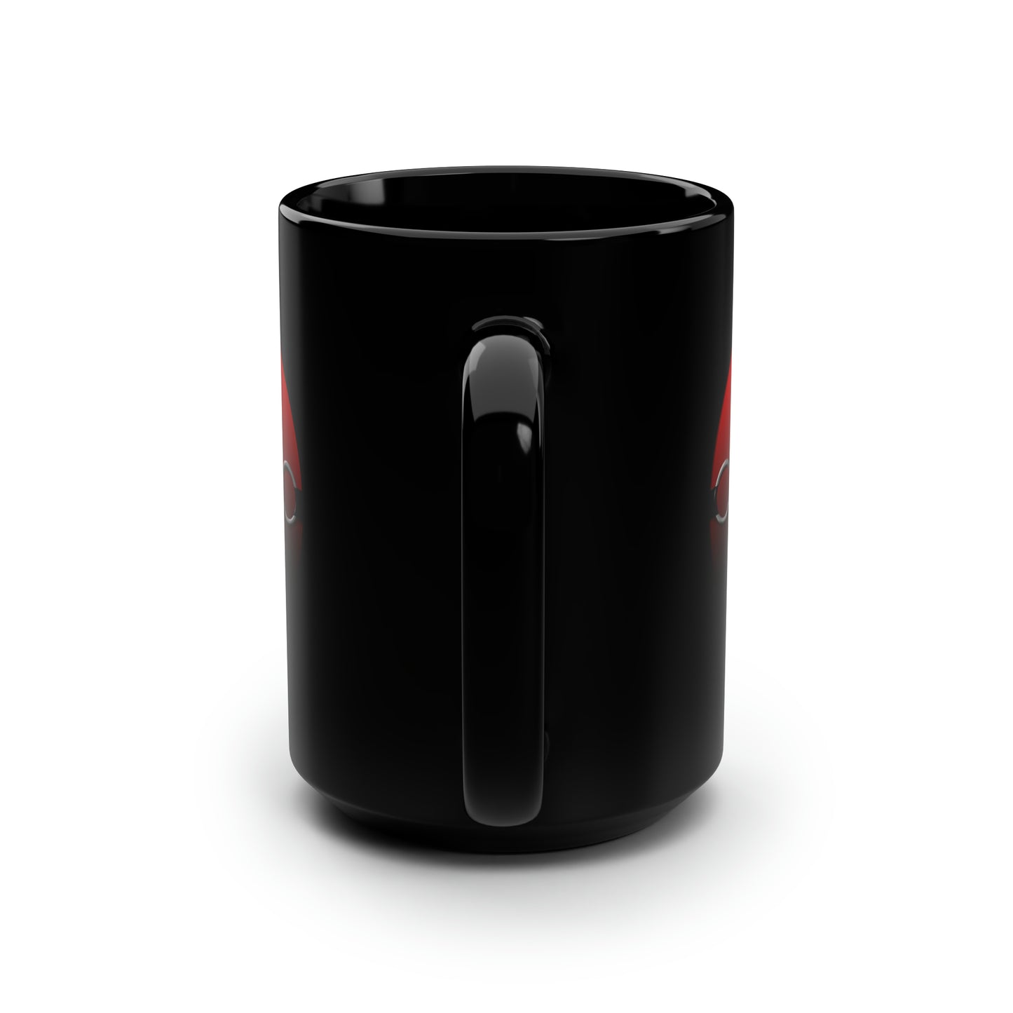 Gag Ball Lips Black Mug, 15oz