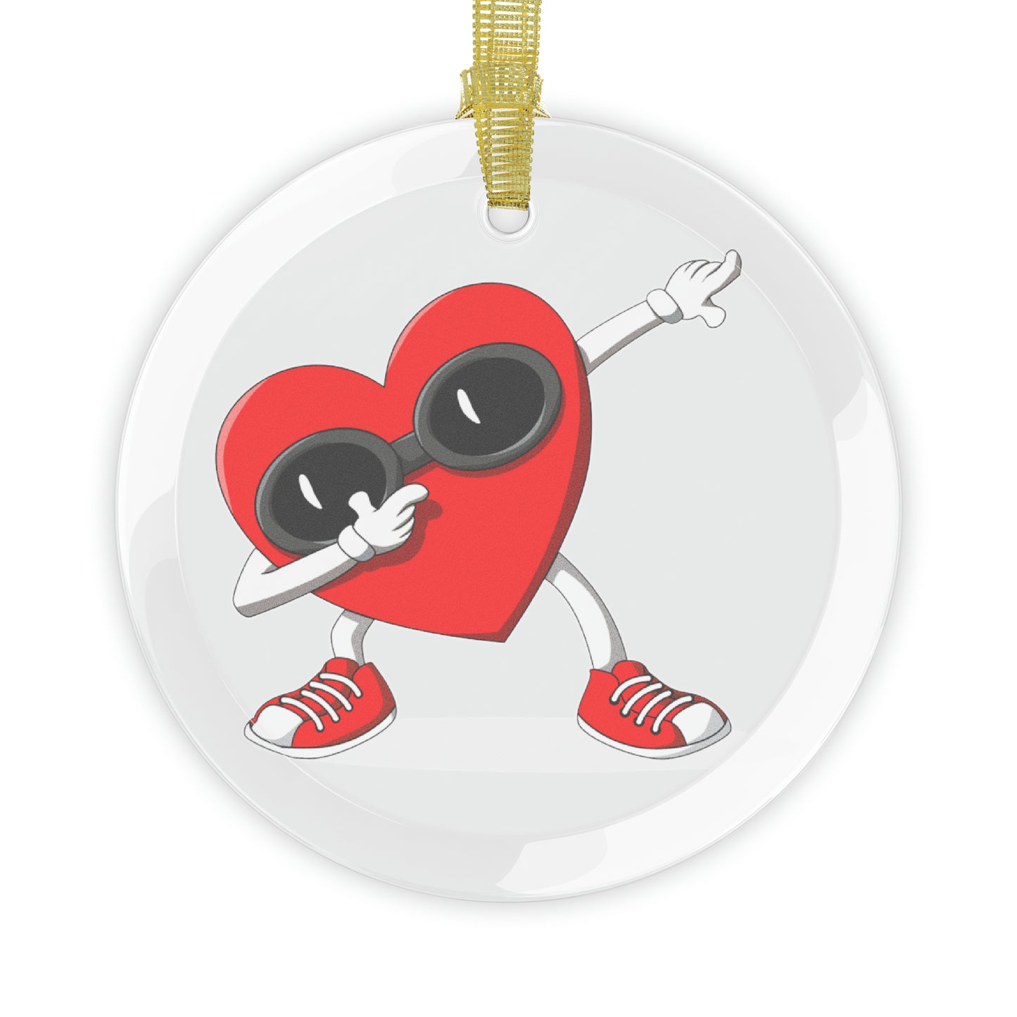 Dabbing Heart Glass Ornaments