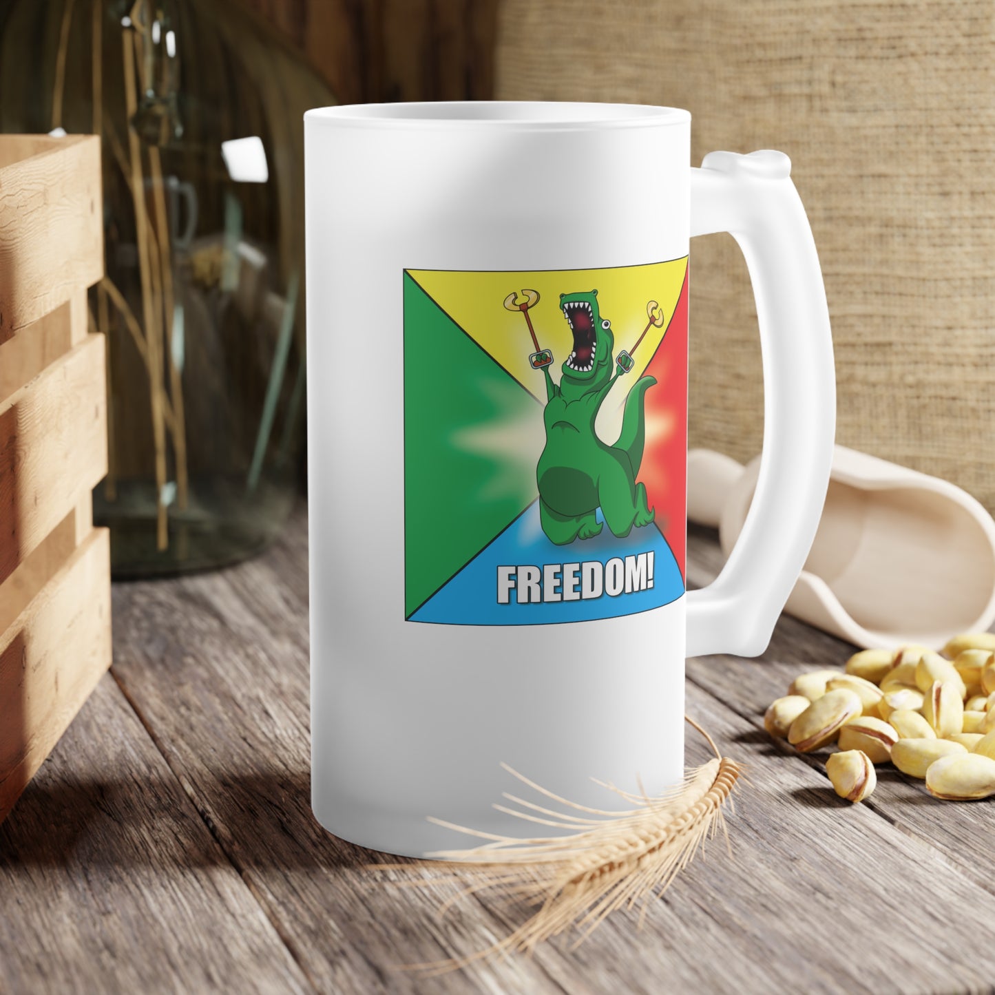 Freedom! Frosted Glass Beer Mug