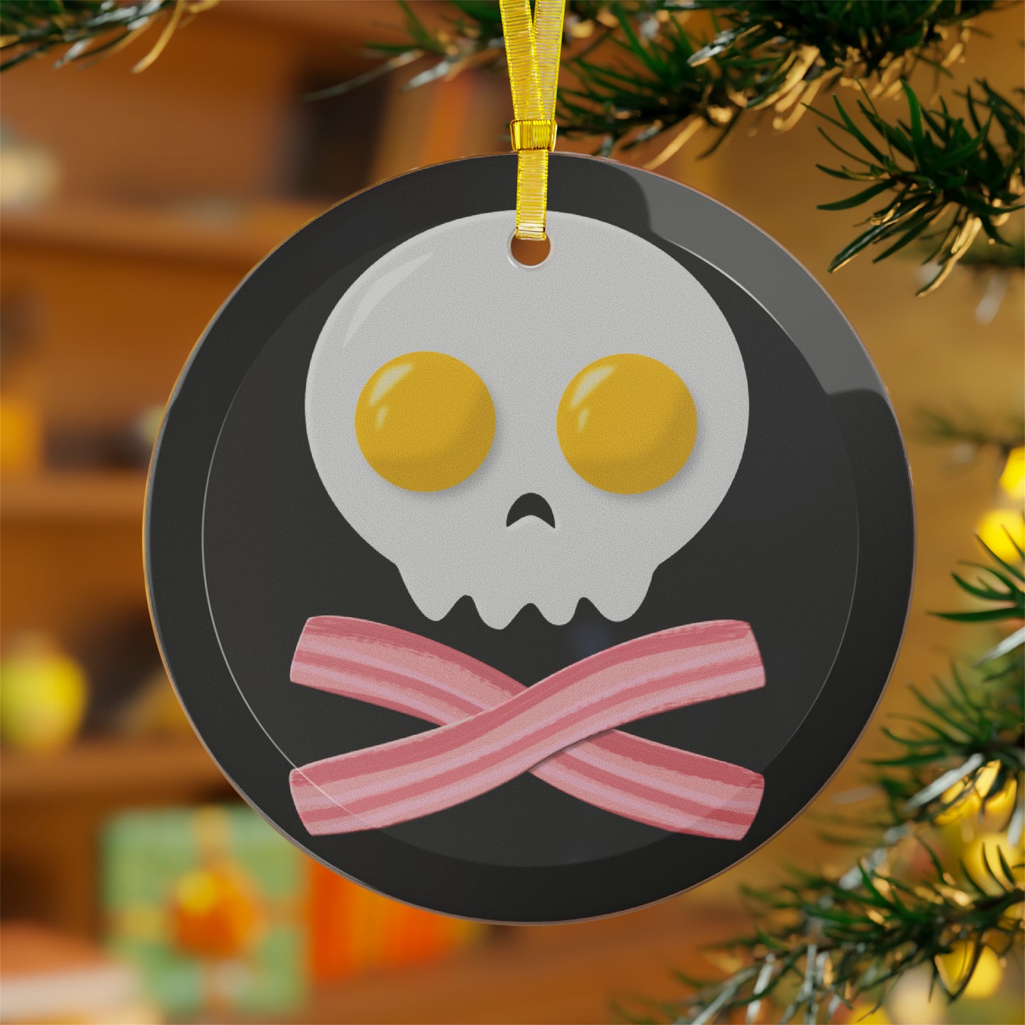 Jolly Roger Breakfast Glass Ornaments