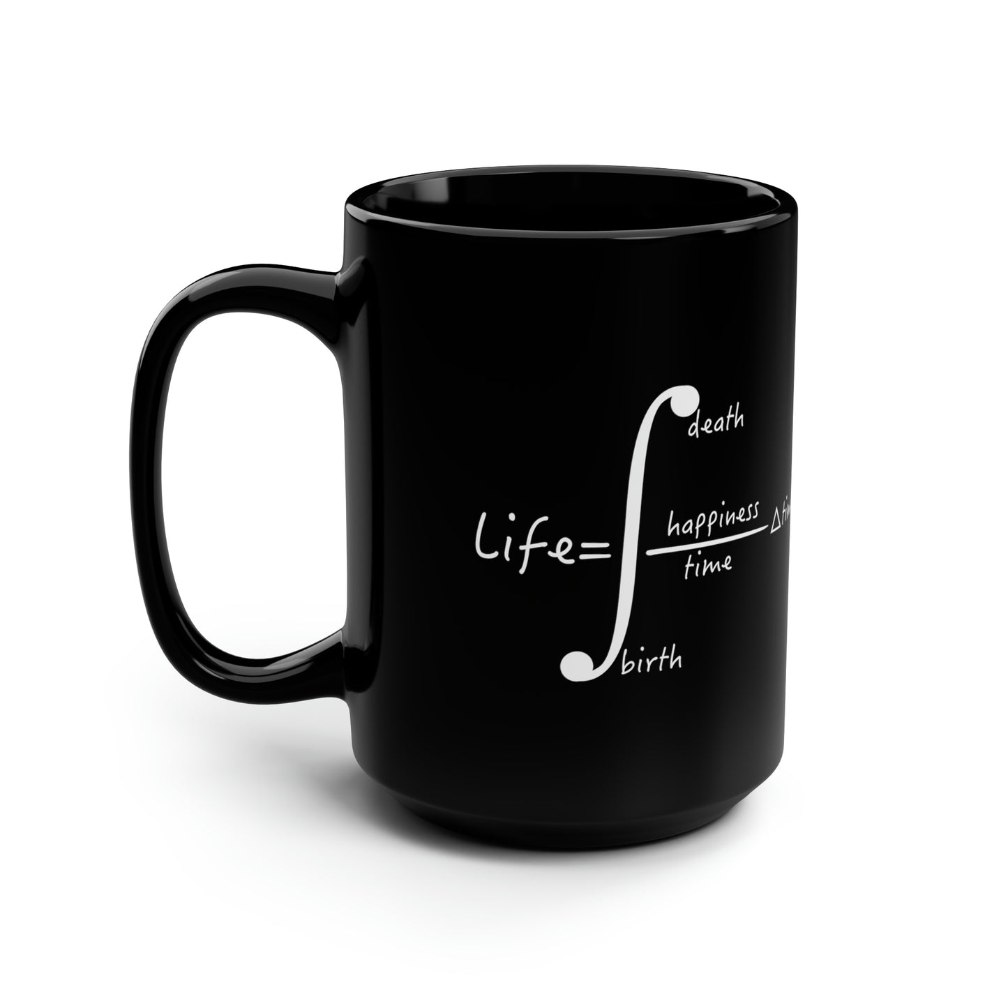 The Integral of Life Black Mug, 15oz