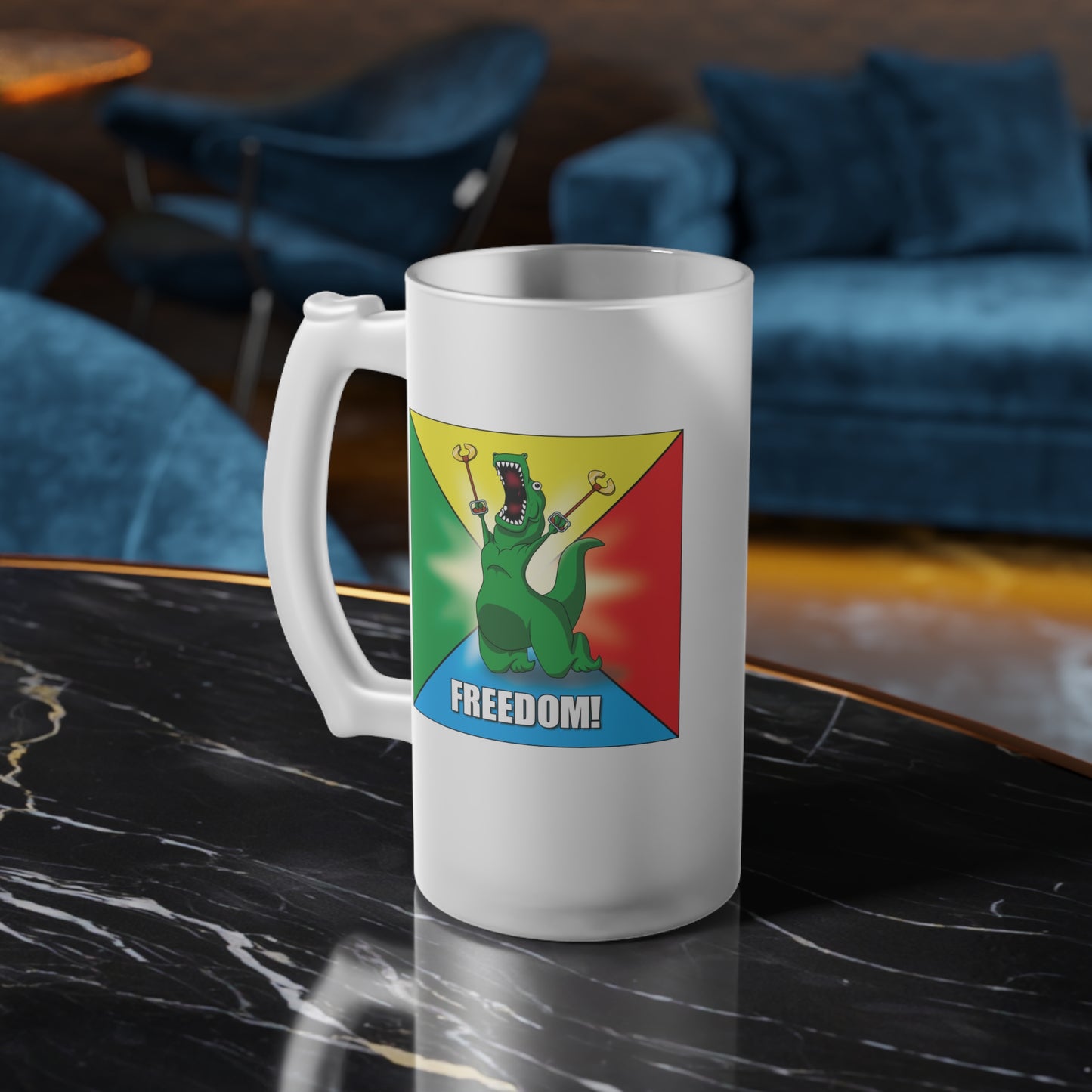 Freedom! Frosted Glass Beer Mug