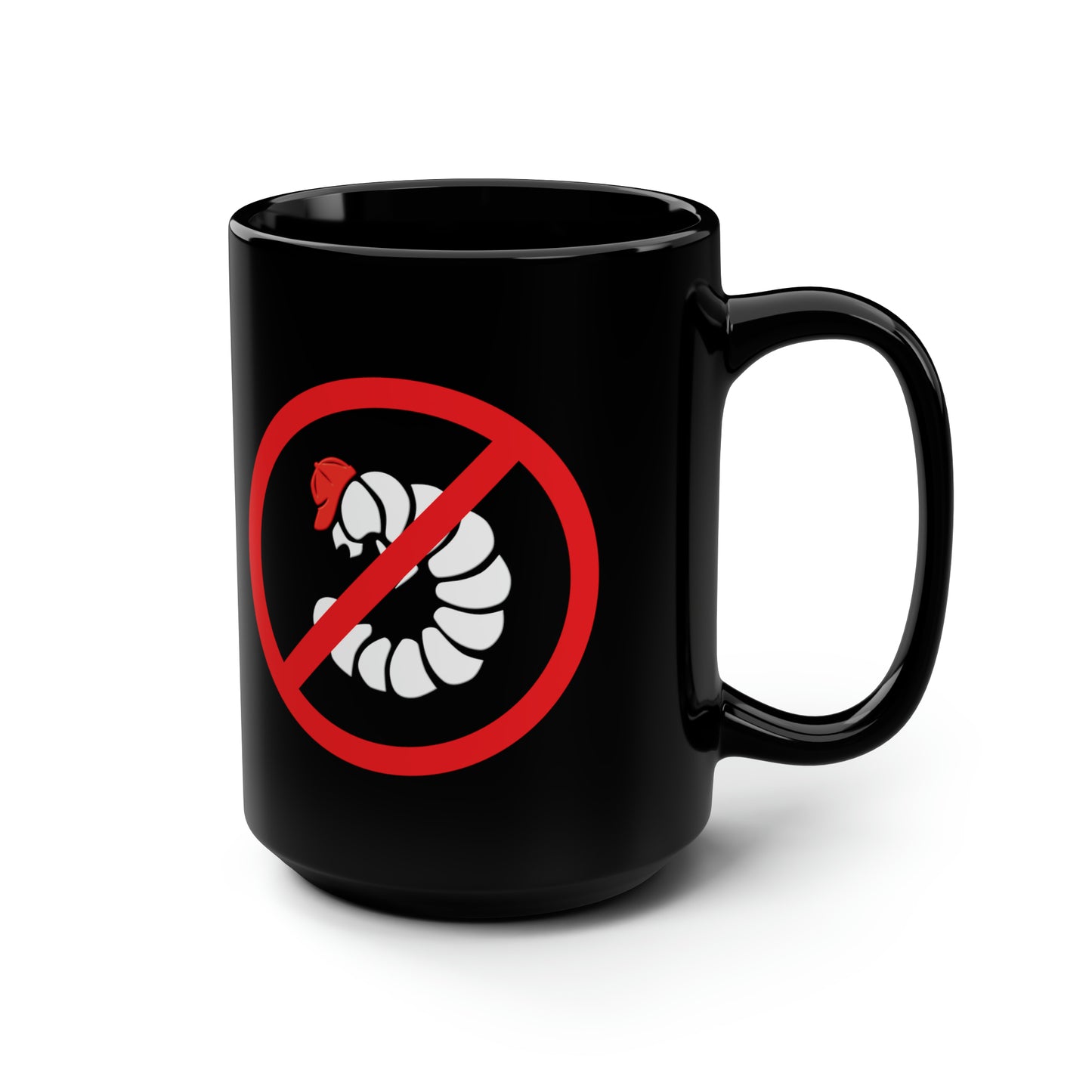 No Maggots Black Mug, 15oz