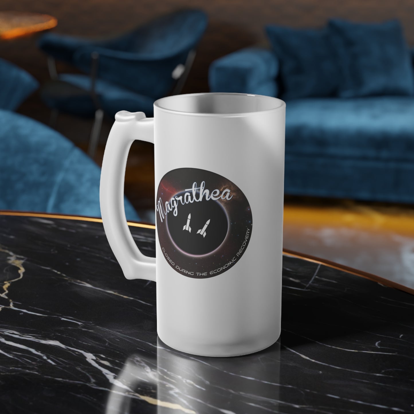 Magrathea - Closed During the Economic Recovery - Frosted Glass Beer Mug