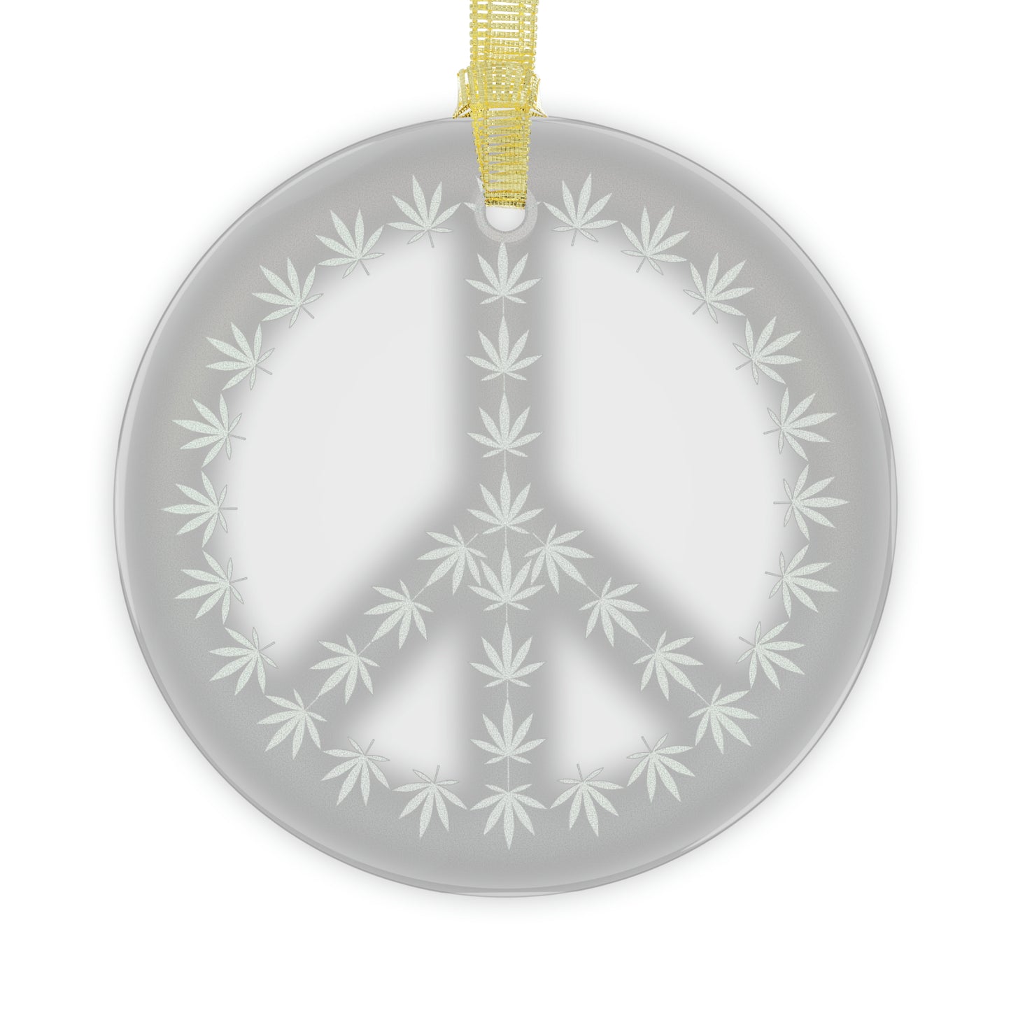 Green Peace Symbol Glass Ornaments