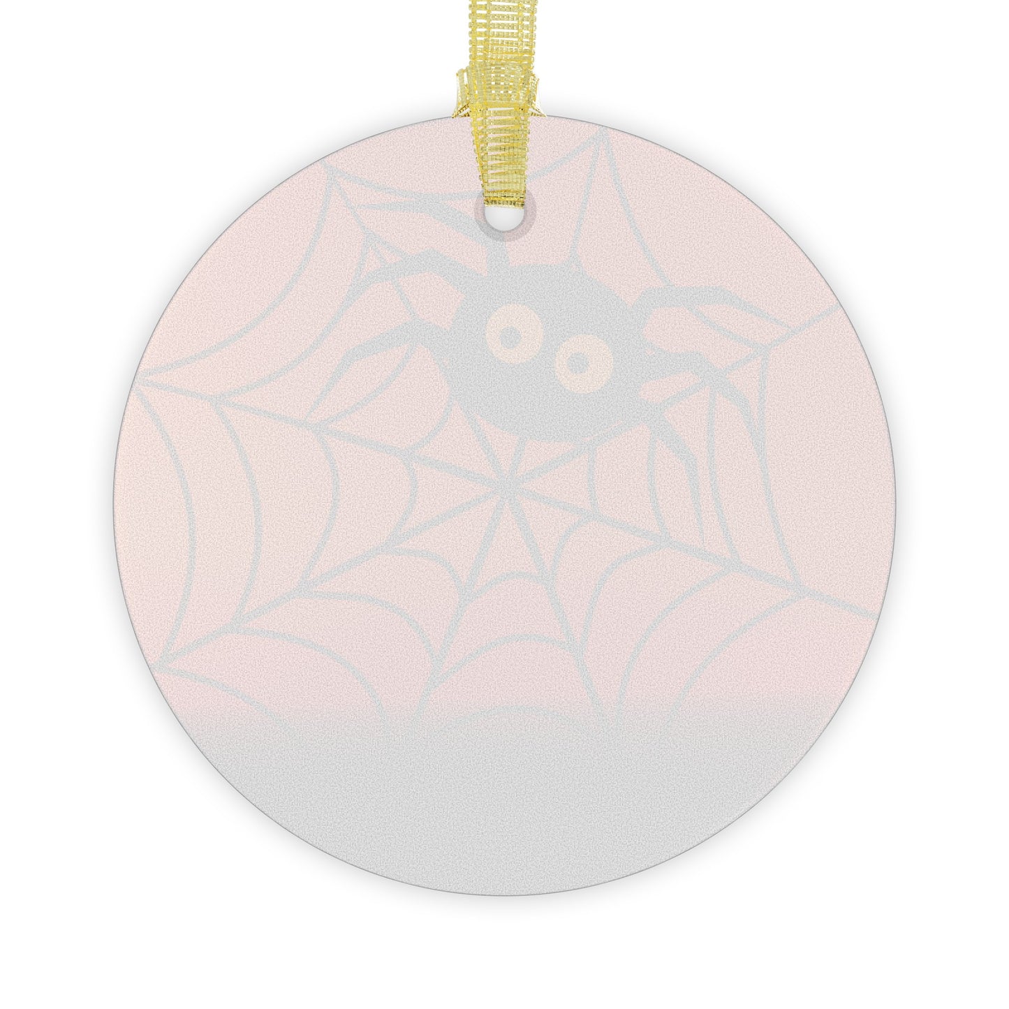 Cute Spider In Web Glass Ornaments