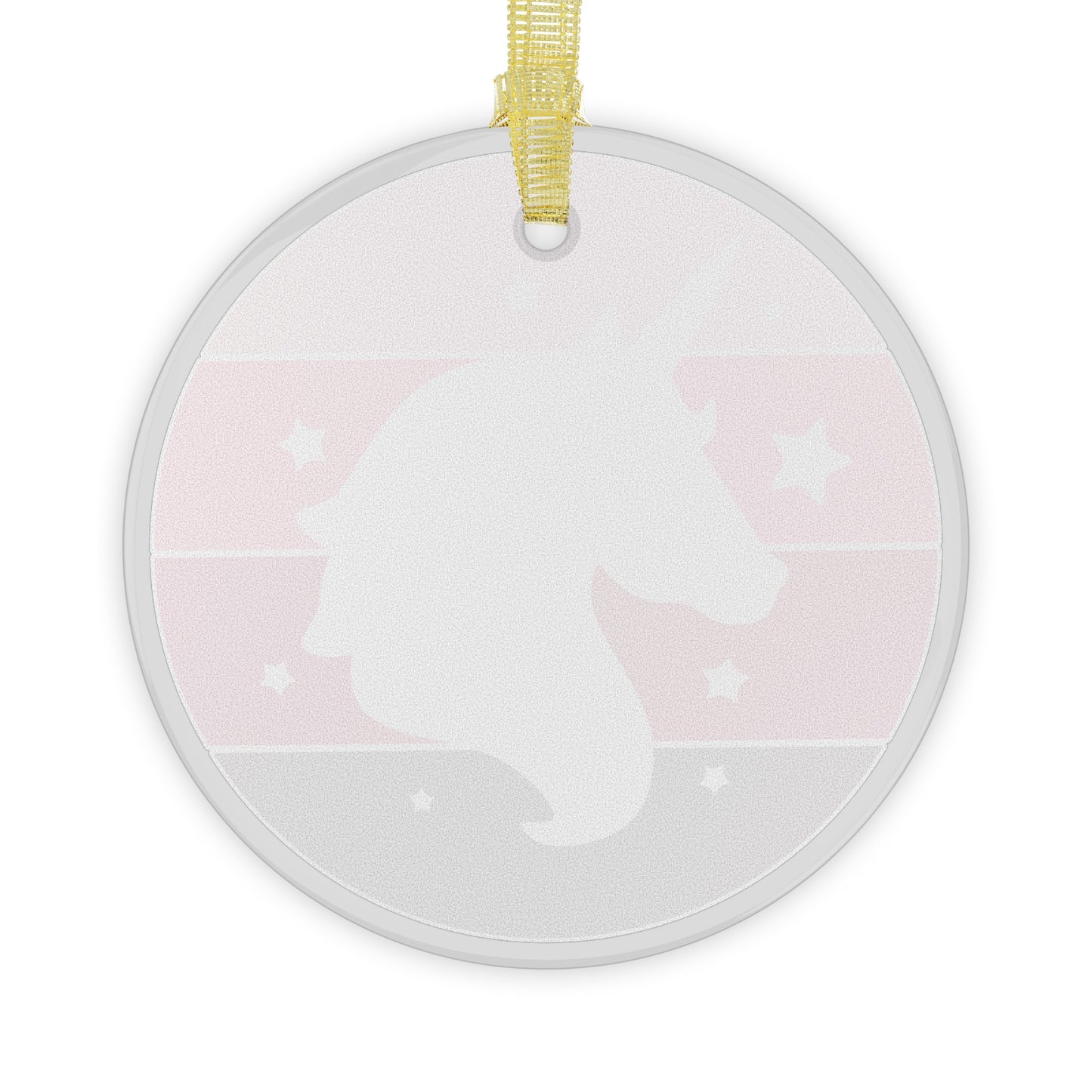 Pastel Unicorn Silhouette Glass Ornaments