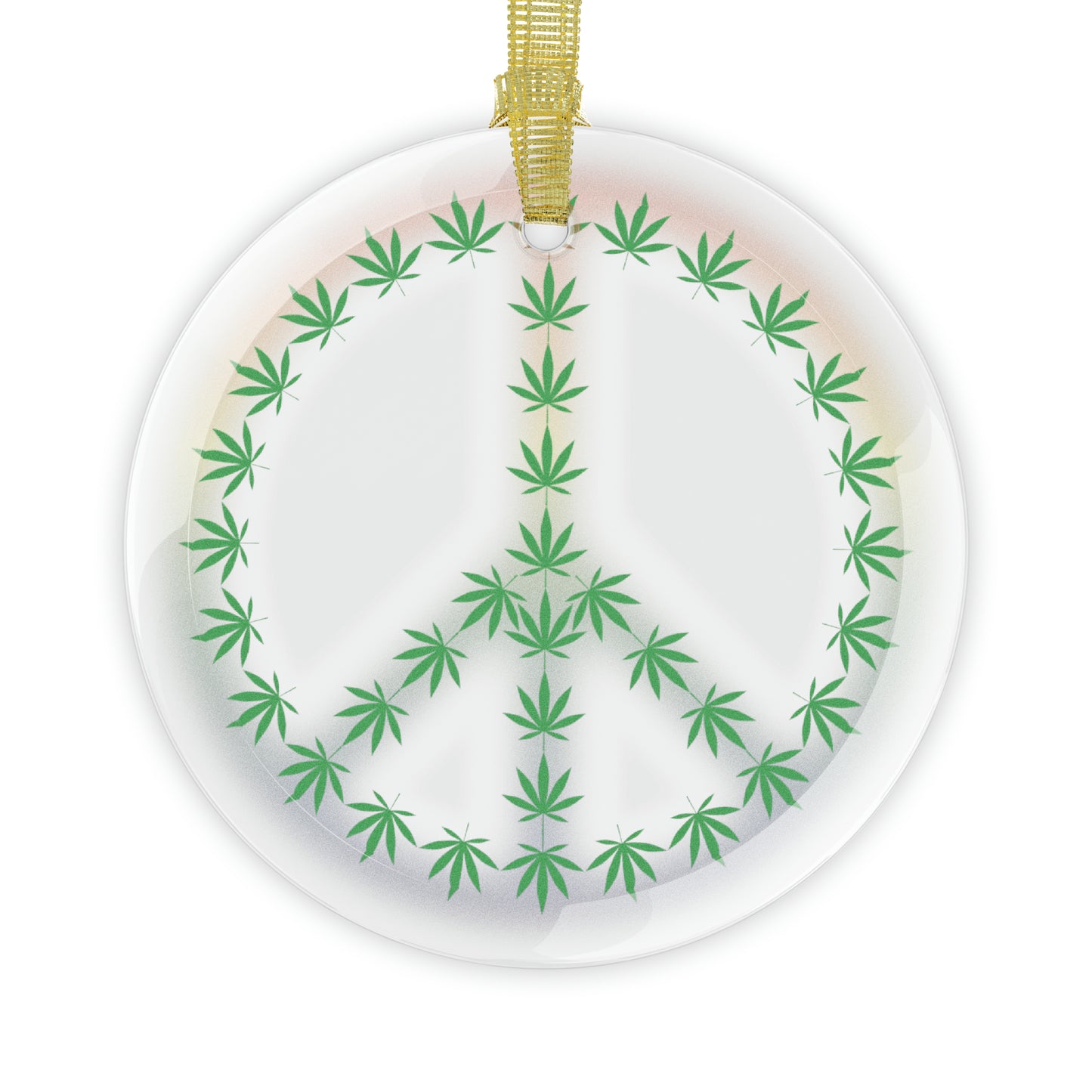 Green Peace Symbol Glass Ornaments