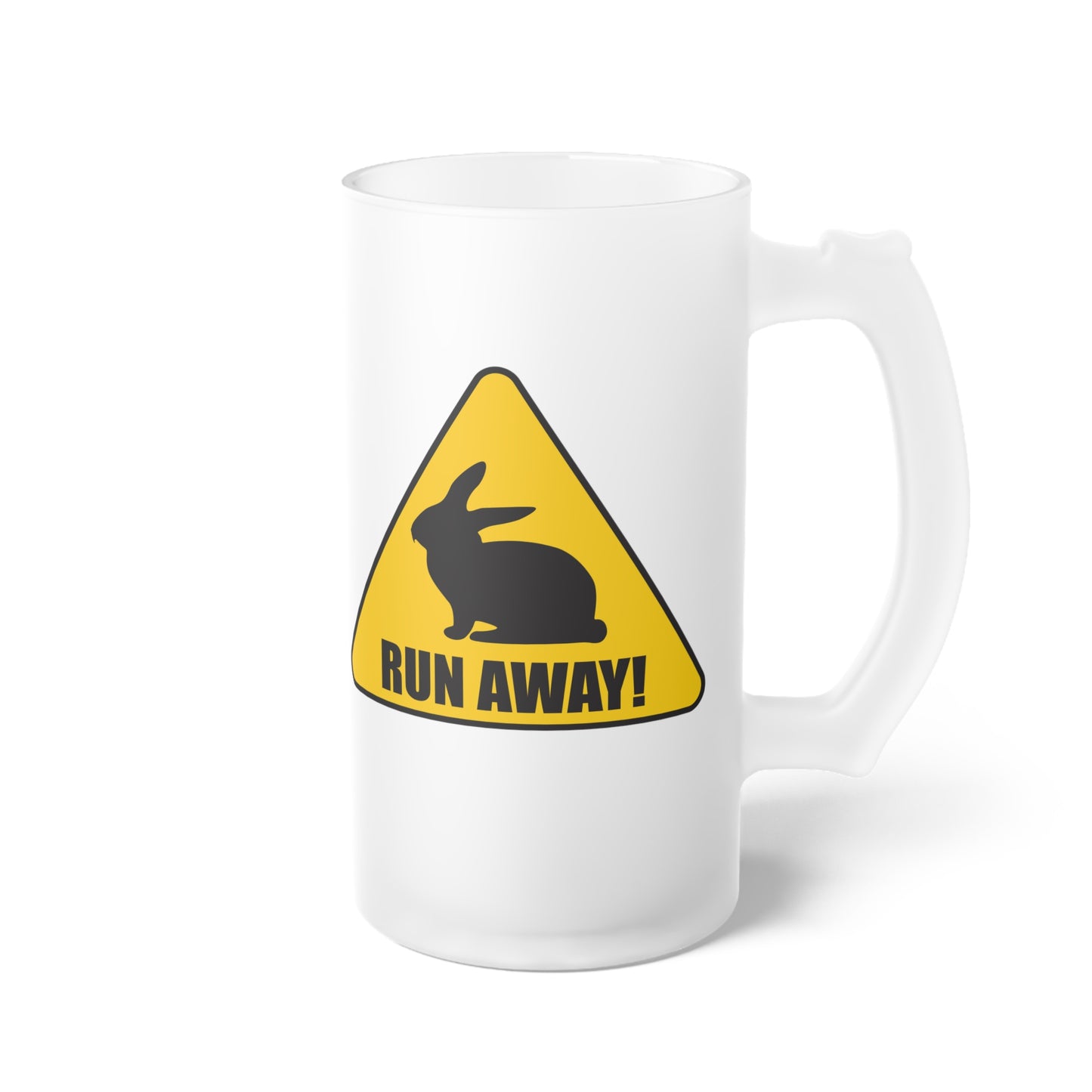 Run Away! Frosted Glass Beer Mug