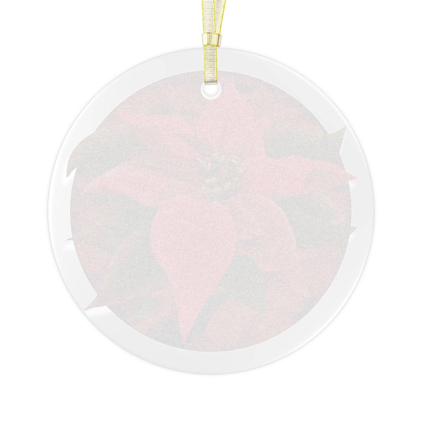 Poinsettia Flower Glass Ornament