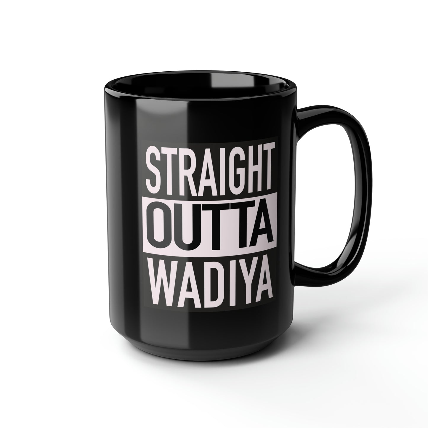 Straight Outta Wadiya Black Mug, 15oz