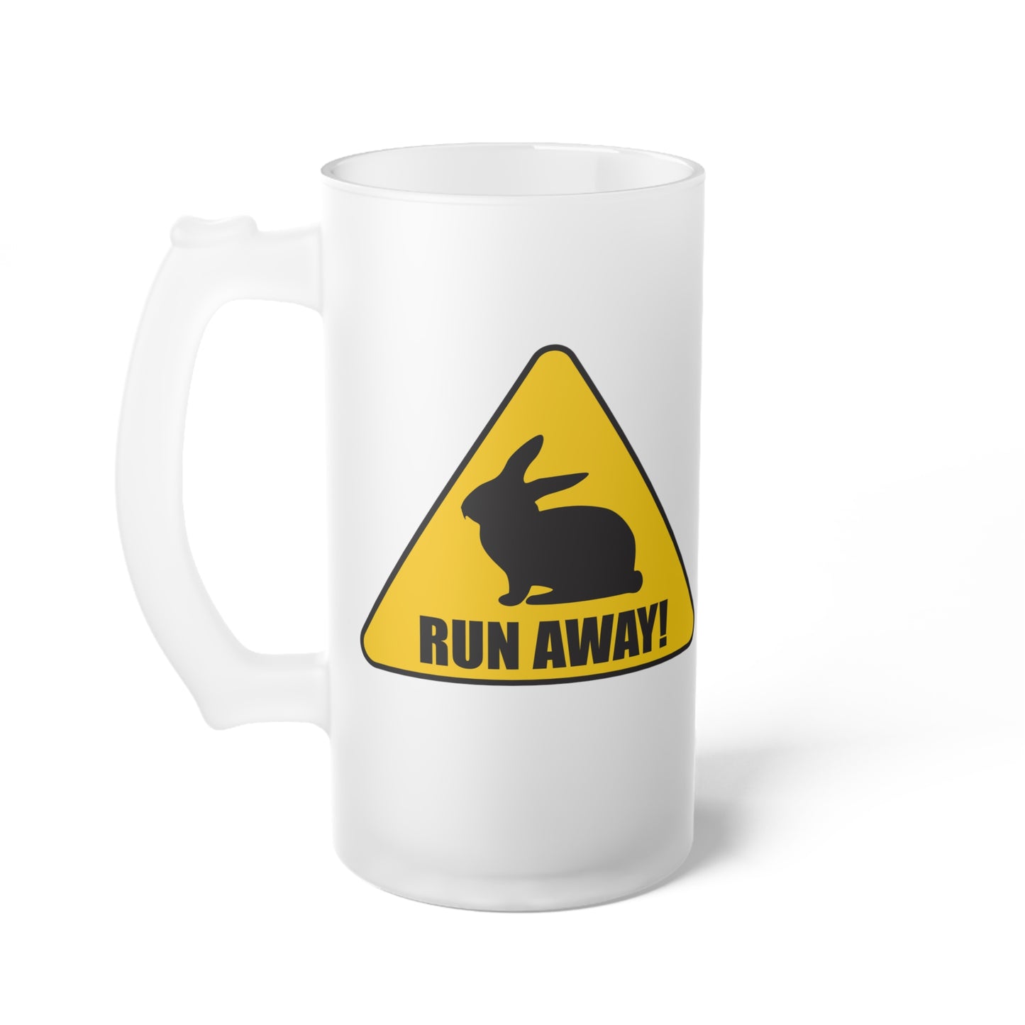 Run Away! Frosted Glass Beer Mug