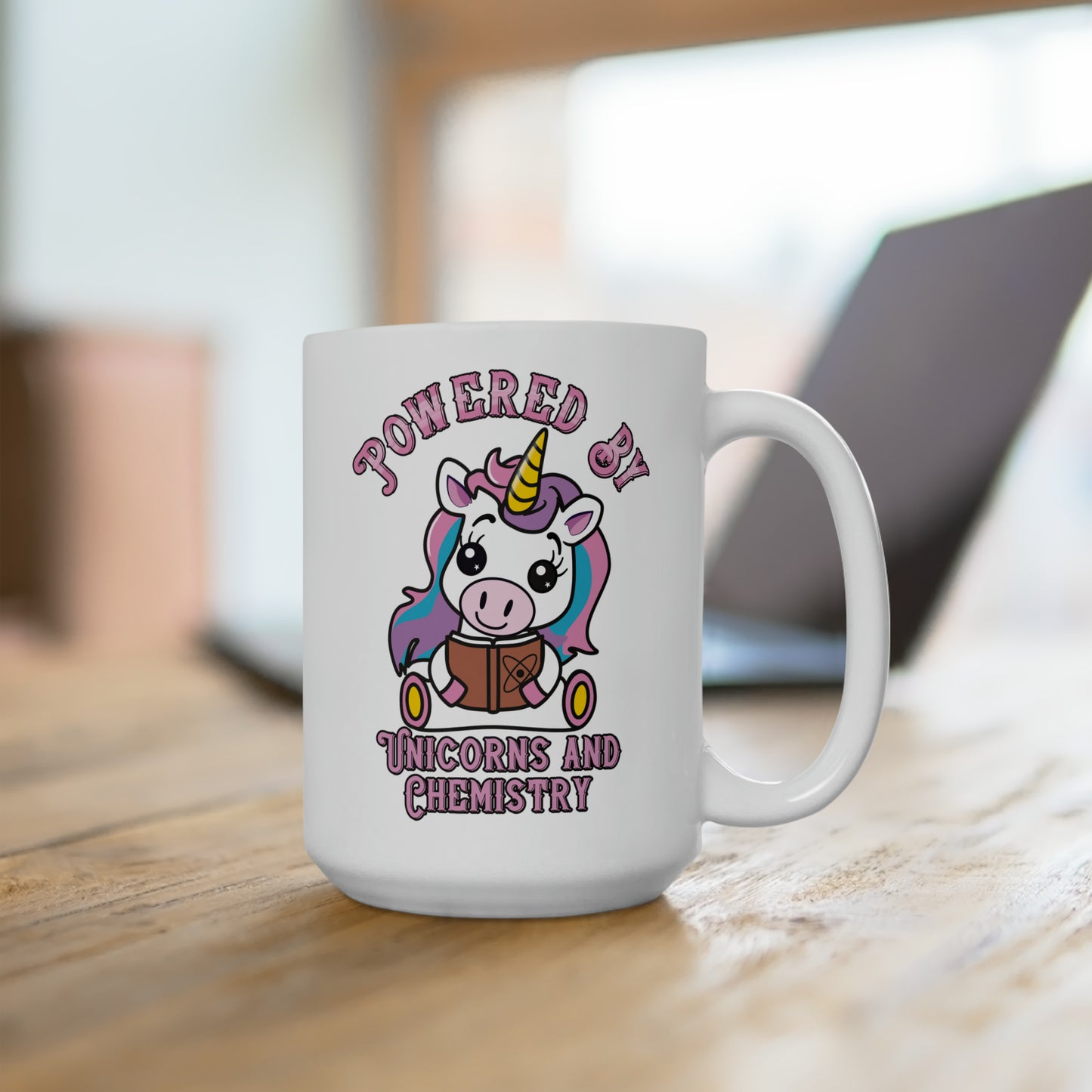 Powered by Unicorns and Chemistry Ceramic Mug 15oz