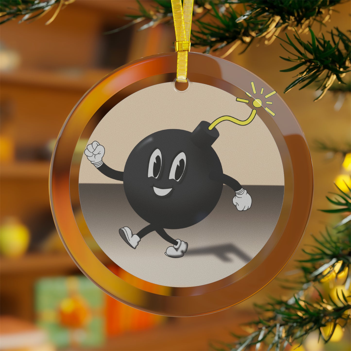 Happy F-Bomb Glass Ornaments