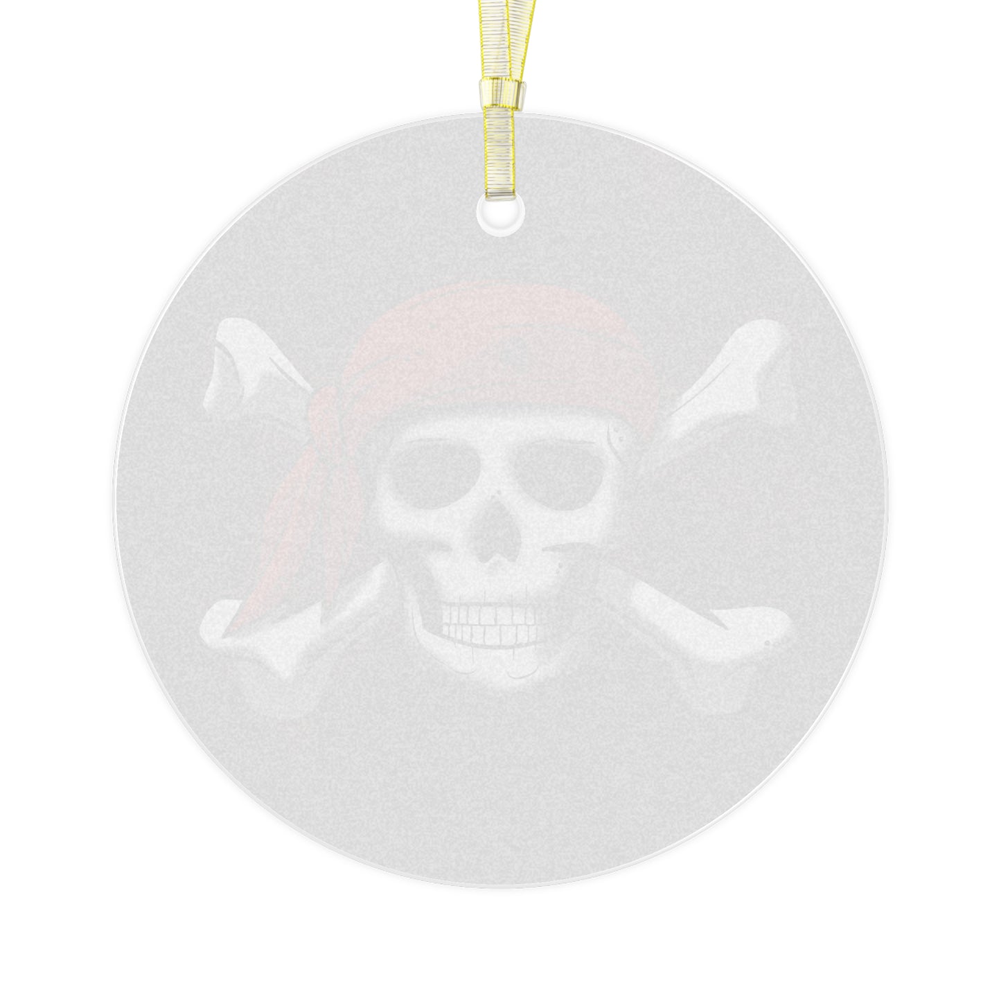 Pirate Skull and Crossbones Glass Ornament