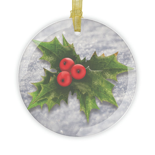 Holly Berry Glass Ornaments