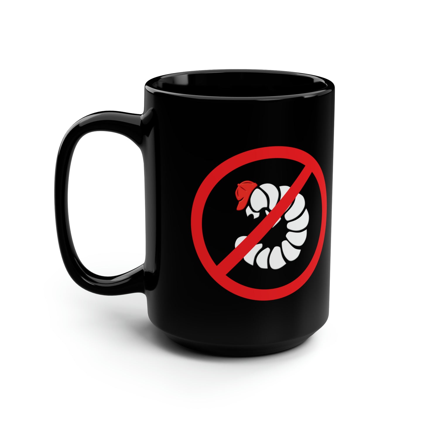 No Maggots Black Mug, 15oz