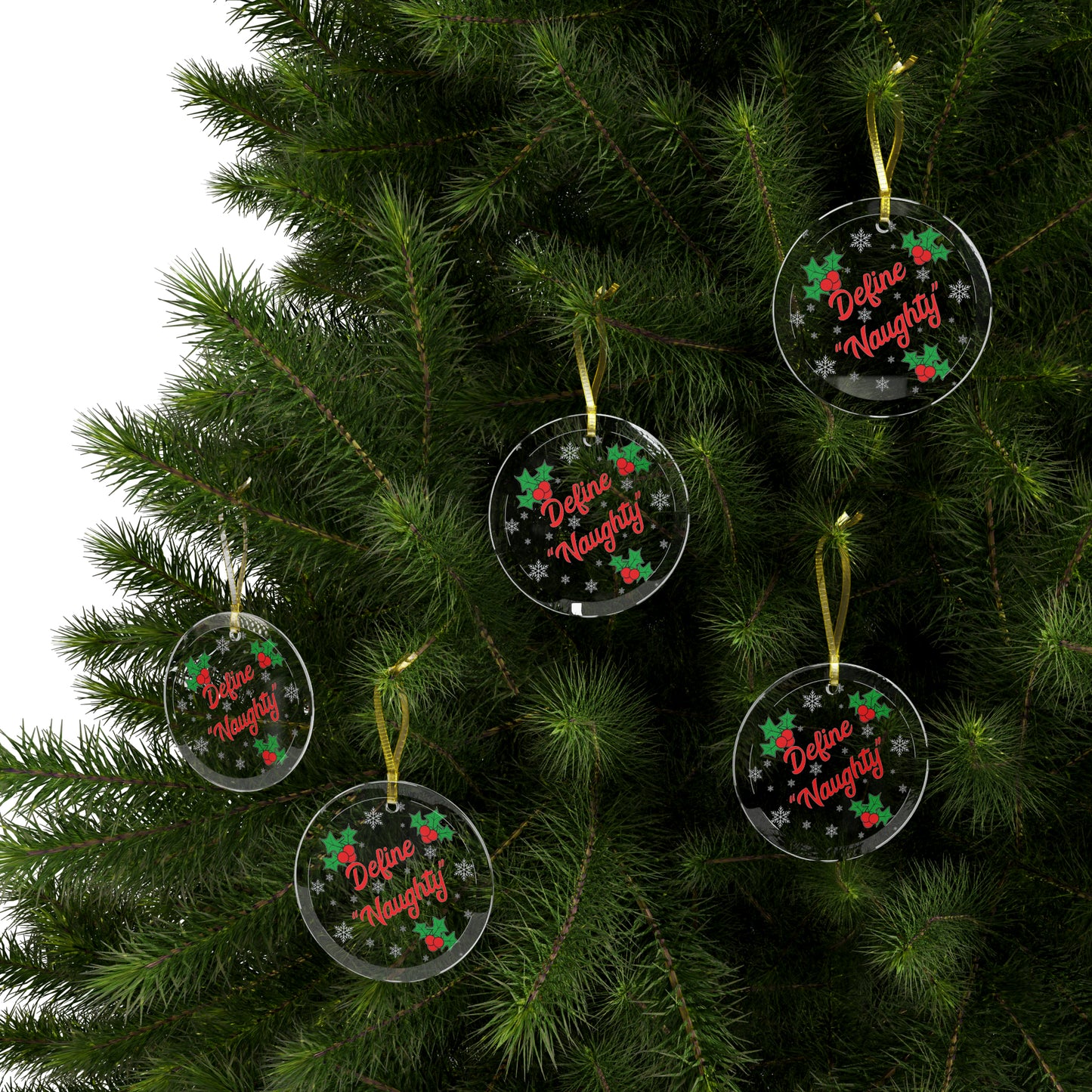 Define Naughty Glass Ornaments