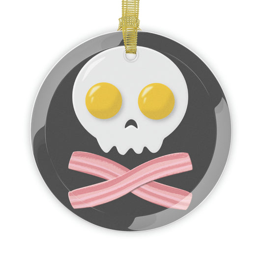 Jolly Roger Breakfast Glass Ornaments