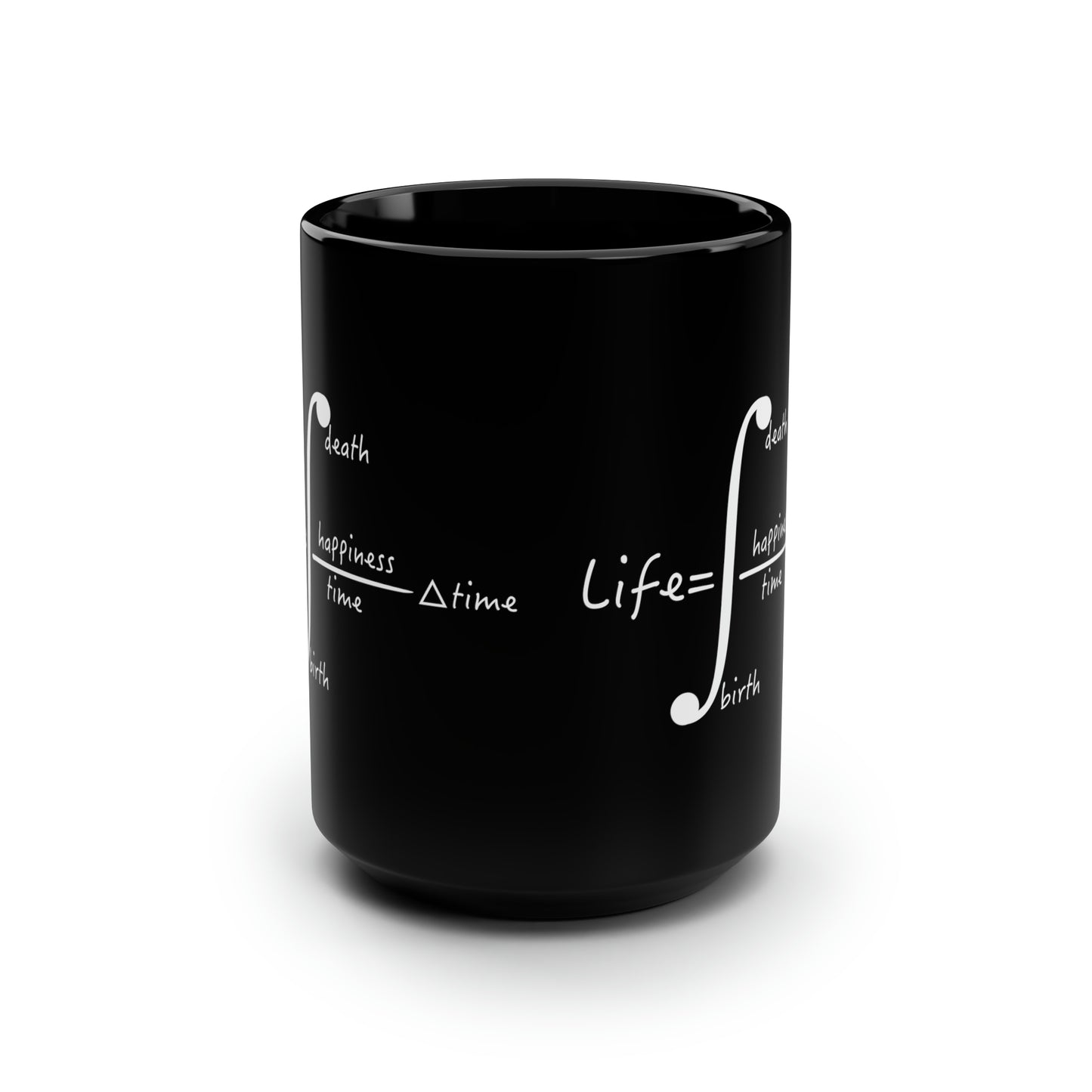 The Integral of Life Black Mug, 15oz