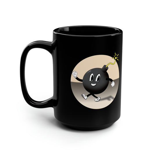 Happy F -Bomb Black Mug, 15oz