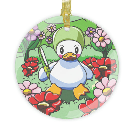 Gardening Duck Glass Ornaments
