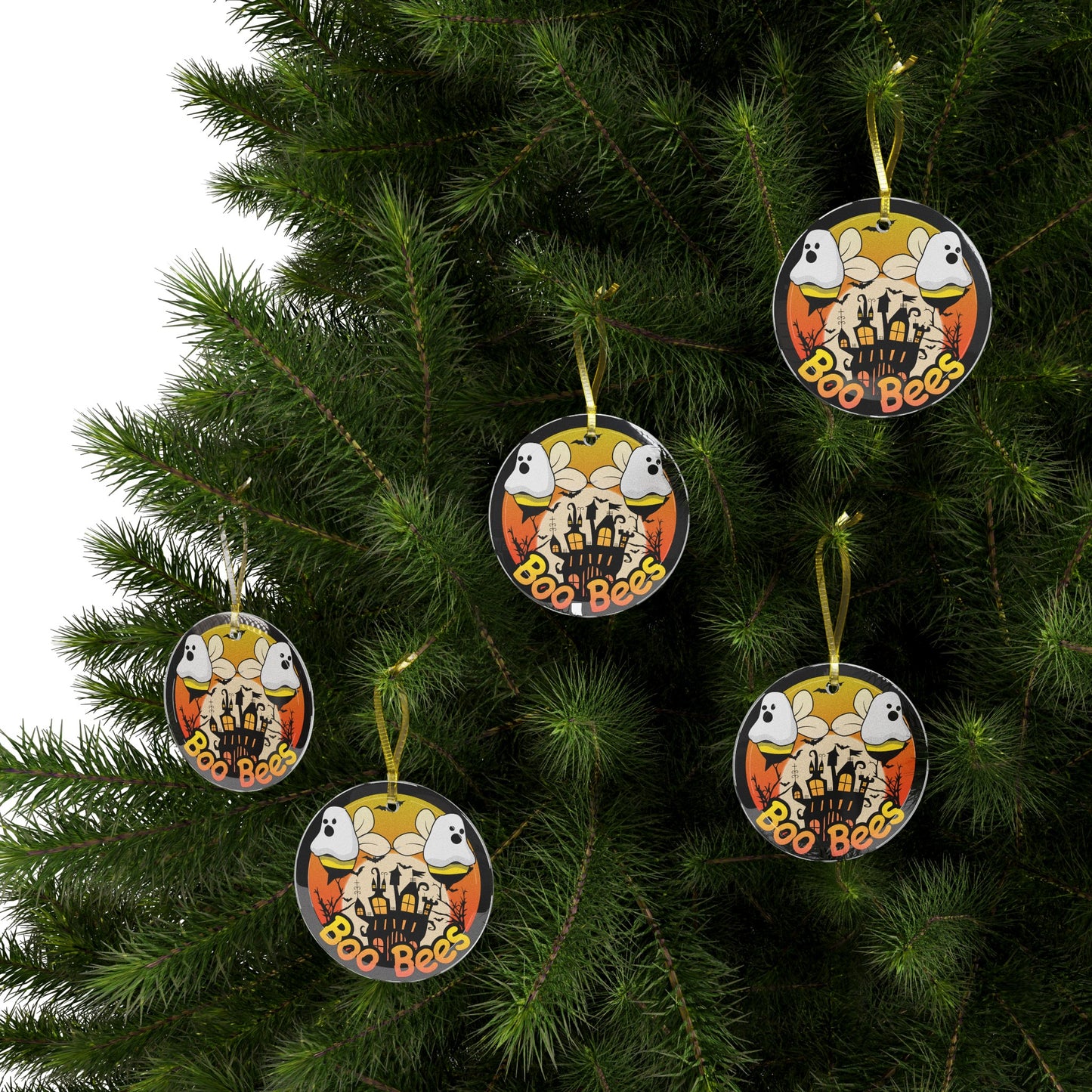 Boo Bees Glass Ornaments