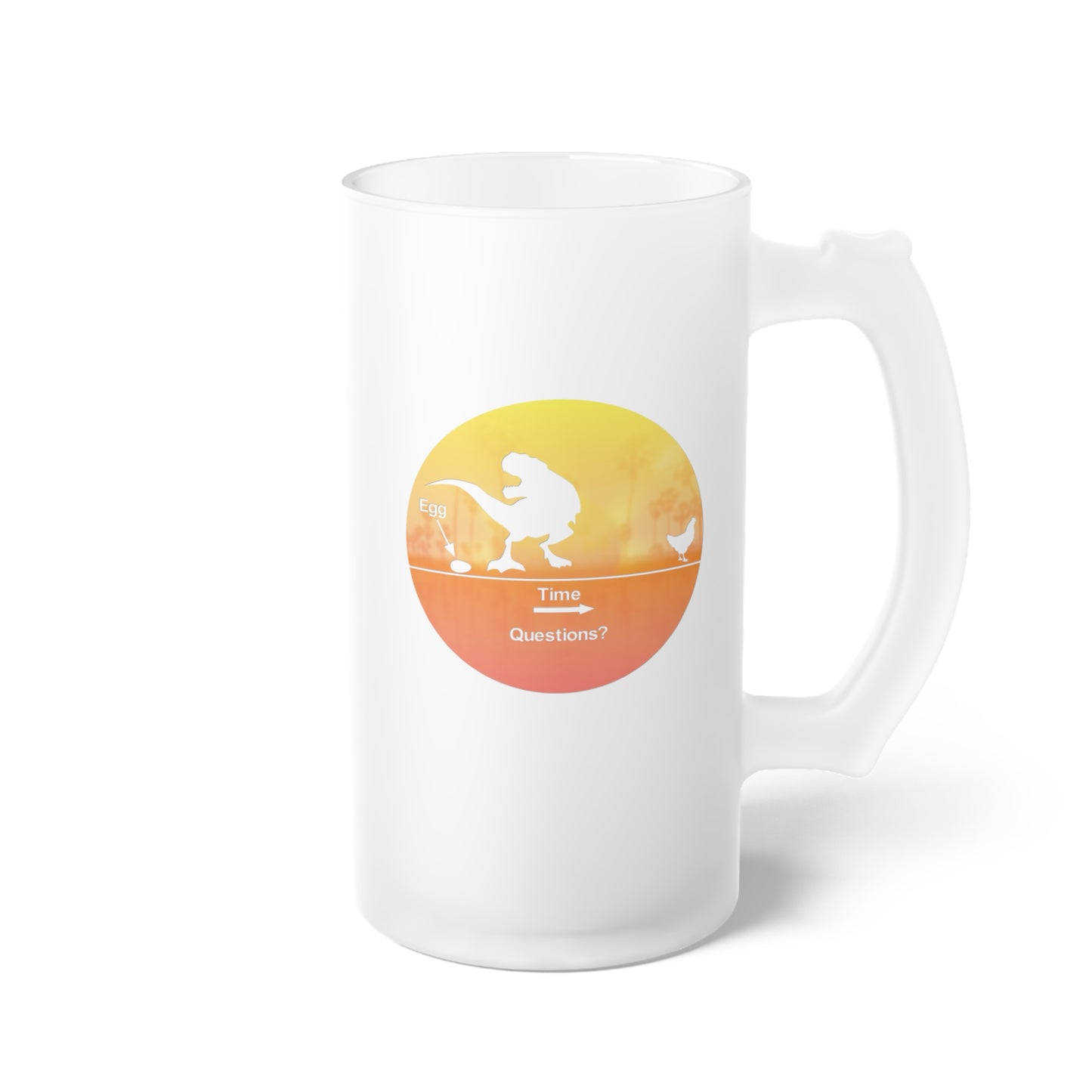 Chicken and Egg Frosted Glass Beer Mug