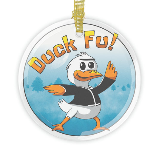Duck Fu! Glass Ornaments