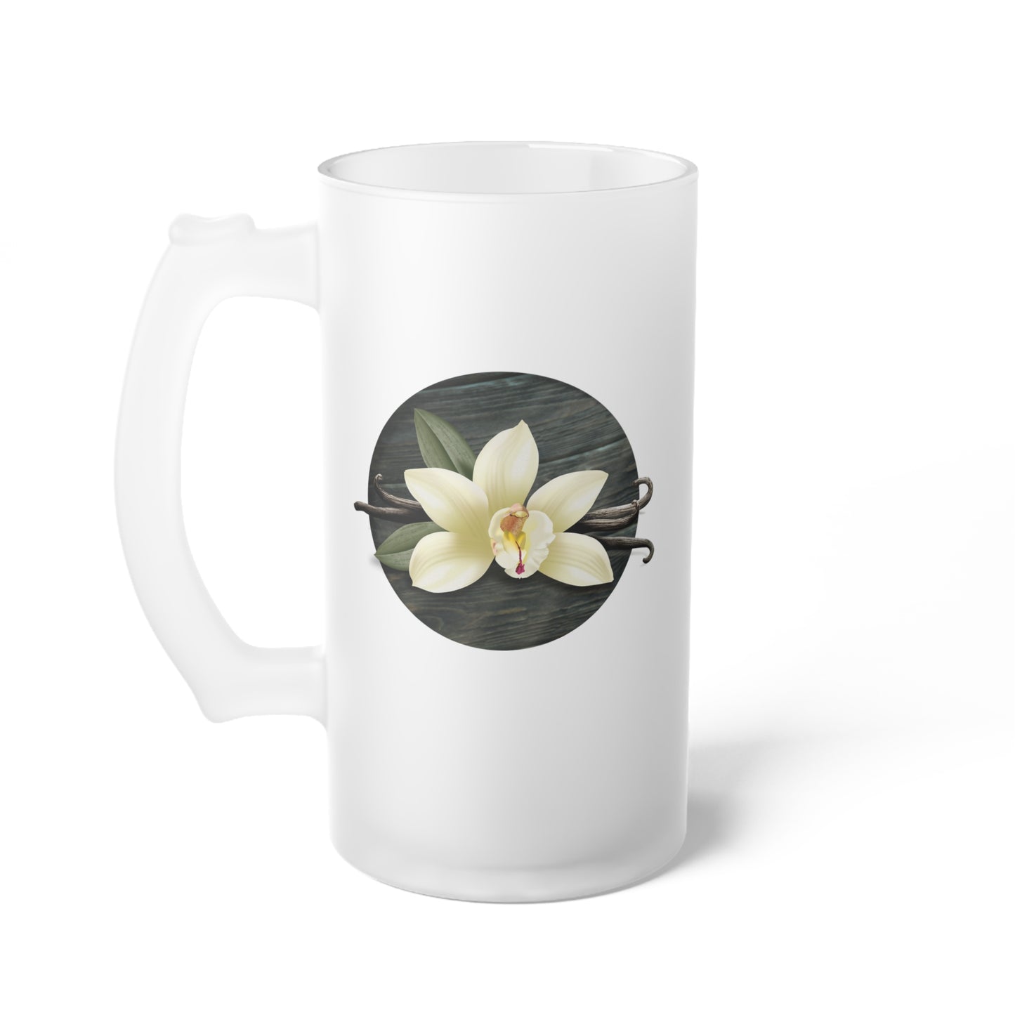 Vanilla Bean Frosted Glass Beer Mug