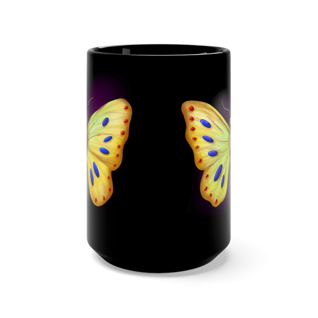 Golden Butterfly Black Mug 15oz