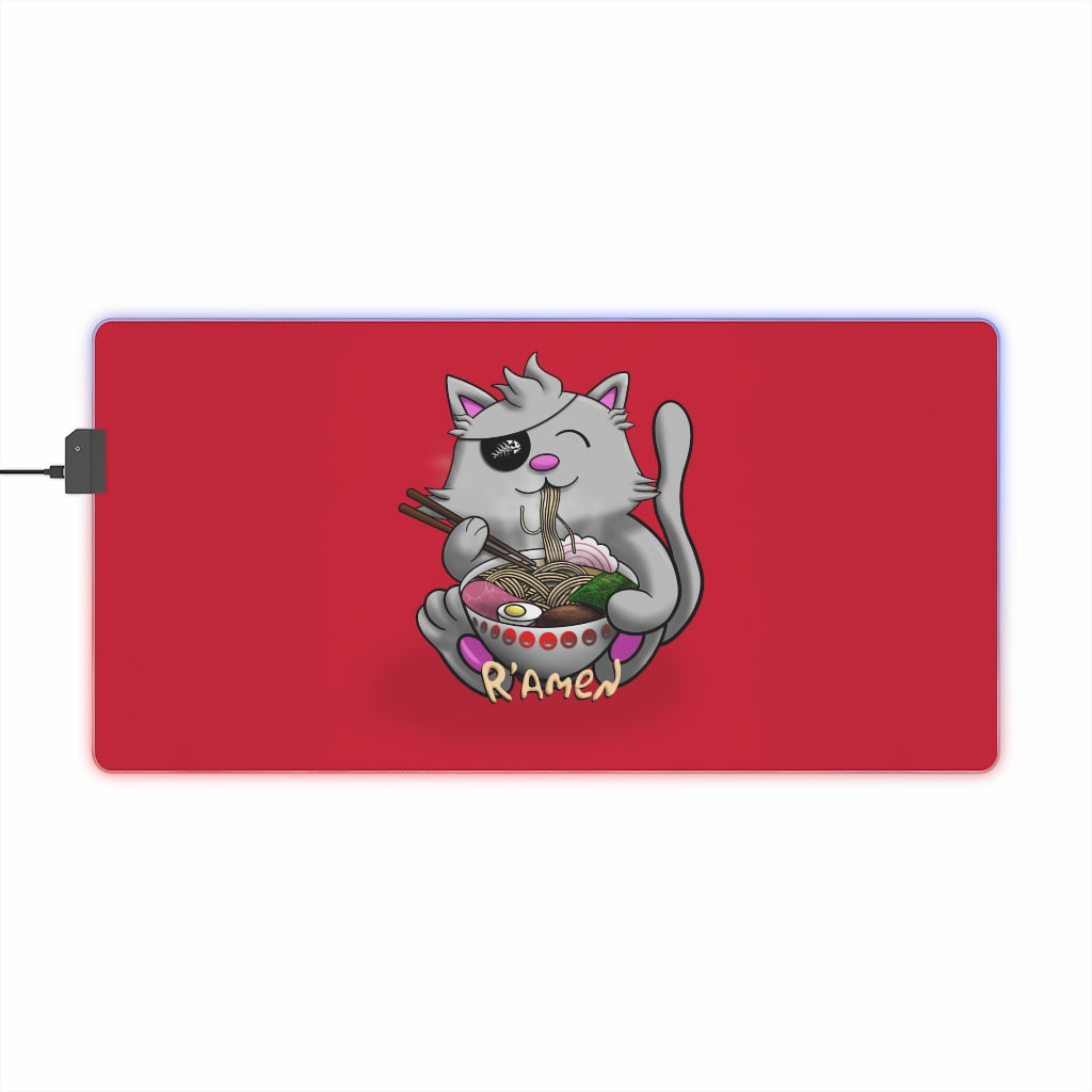 Pirate Ramen Cat LED Gaming Mouse Pad