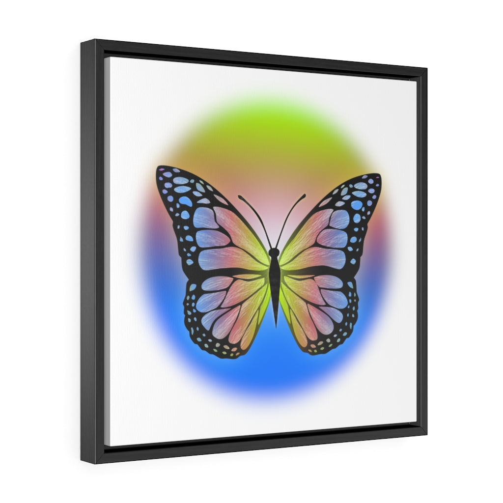 Rainbow Butterfly Gallery Canvas Wraps, Square Frame