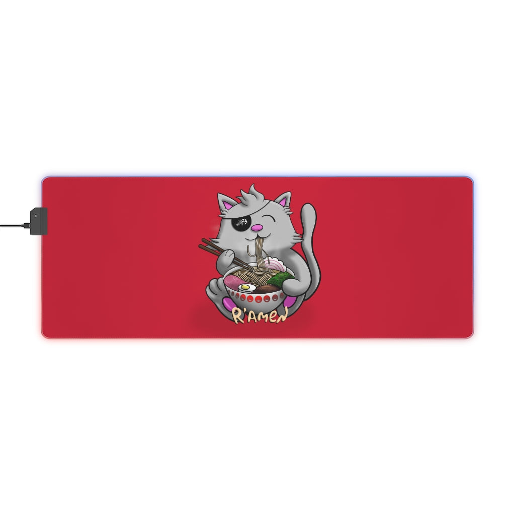 Pirate Ramen Cat LED Gaming Mouse Pad