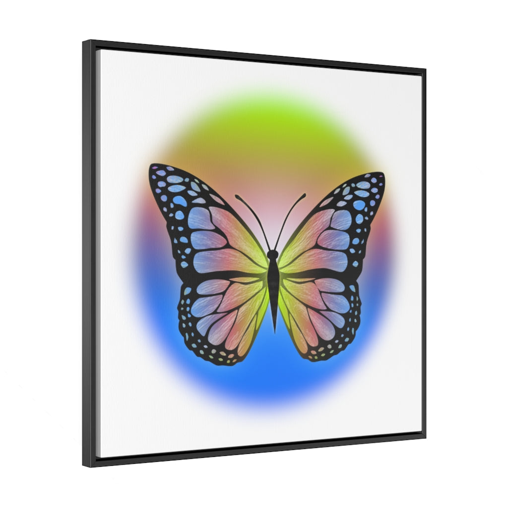 Rainbow Butterfly Gallery Canvas Wraps, Square Frame