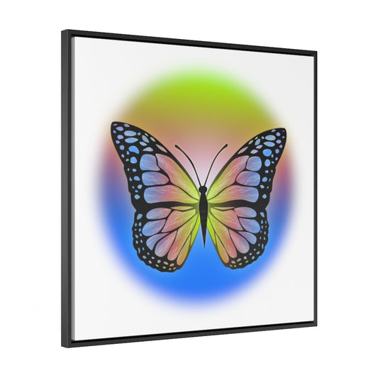 Rainbow Butterfly Gallery Canvas Wraps, Square Frame