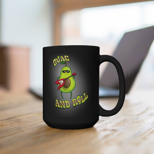 Guac and Roll! Black Mug 15oz