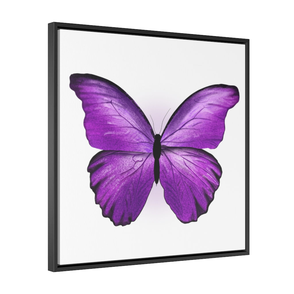 Purple Butterfly Gallery Canvas Wraps, Square Frame